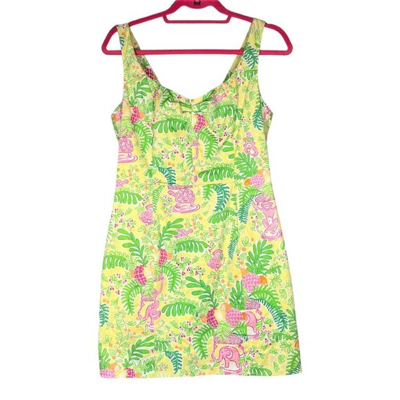 Lilly Pulitzer Dresses & Skirts - Lilly Pulitzer Womens Miranda Monkey Sorbet Sheath Dress Size 6 Yellow Jungle